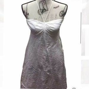Loft Ann Taylor Women Halter Cotton White Summer Dress Sz 2